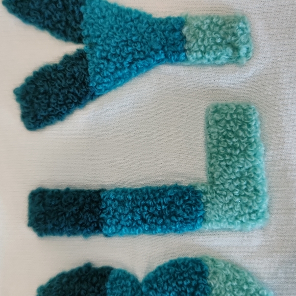 Lilly Pulitzer Aldean Sweatshirt Bubbly Block Letters Seafoam Color Women XL - Picture 7 of 9